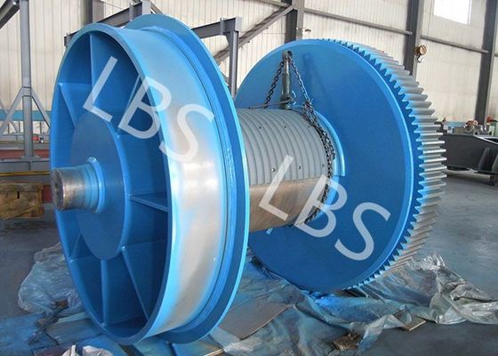 Fully Machined Wire Rope Winch Drum With LBS Sleeves / Oilfield Drums